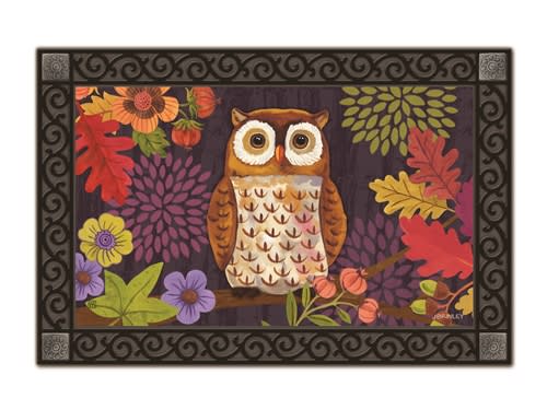 Floral Owl MatMates Decorative Doormat