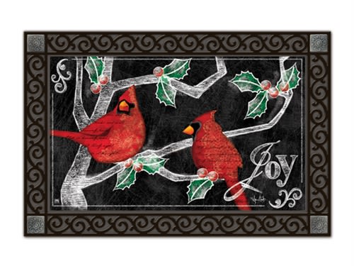 Christmas Cardinals MatMates Decorative Doormat