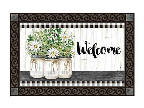 Farmhouse Daisies MatMates Decorative Doormat