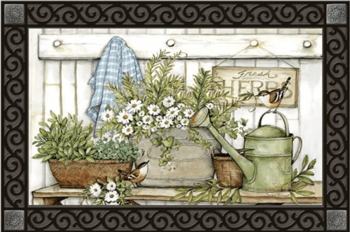 Fresh Herbs MatMates Decorative Doormat