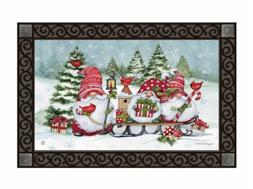 Christmas Gnome MatMates Decorative Doormat