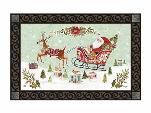 Happy Christmas Santa MatMates Decorative Doormat
