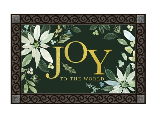 Poinsettia Joy MatMates Decorative Doormat