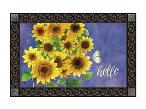 Sunflowers on Blue MatMates Decorative Doormat