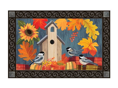 Fall Birdhouse MatMates Decorative Doormat