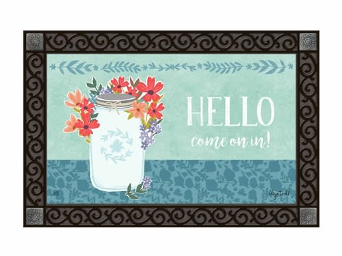 Jar of Blooms MatMates Decorative Doormat