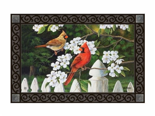 Dogwood Cardinals MatMates Decorative Doormat