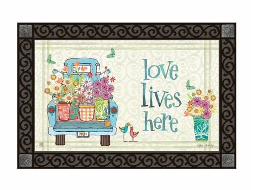Flower Truck MatMates Decorative Doormat
