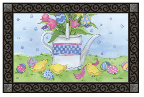 Easter Bouquet Chicks  MatMates Decorative Doormat