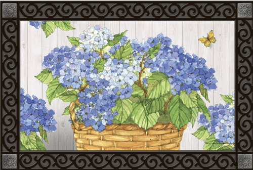 Hydrangea Basket MatMates Decorative Doormat