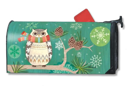 Winter Owl Large MailWraps Magnetic Mailbox Cover