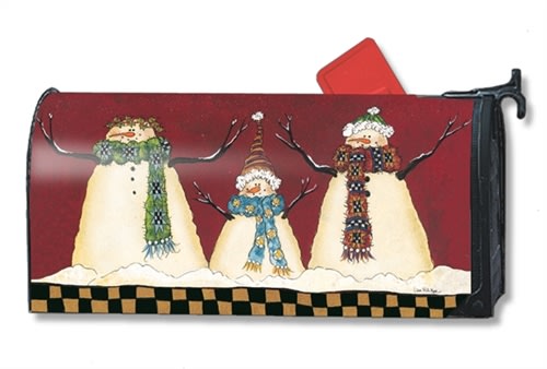 Primitive Snowman Large MailWraps Magnetic Mailbox Cover