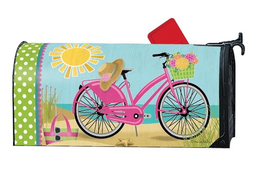 Morning Beach Ride Large MailWraps Magnetic Mailbox Cover