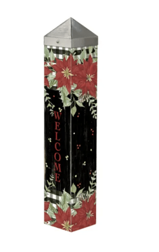 Poinsettia and Checks  20" Art Pole