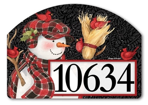 Snowman With Broom Yard DeSigns Magnetic Art