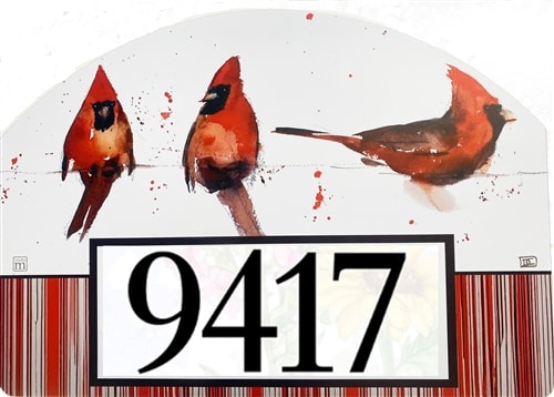 Cardinals on a Wire Yard DeSigns Magnetic Art