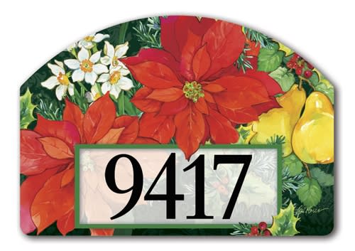 Poinsettia Fruit Yard DeSigns Magnetic Art
