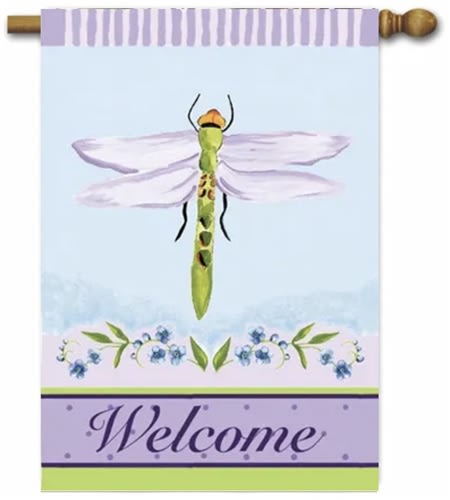 Dramatic Dragonfly Decorative  House Flag