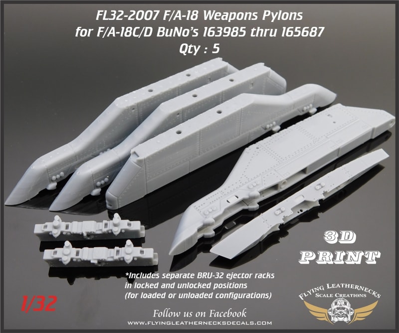 FL32-2007 F/A-18C/D pylons for BuNo's 163985 thru 165687