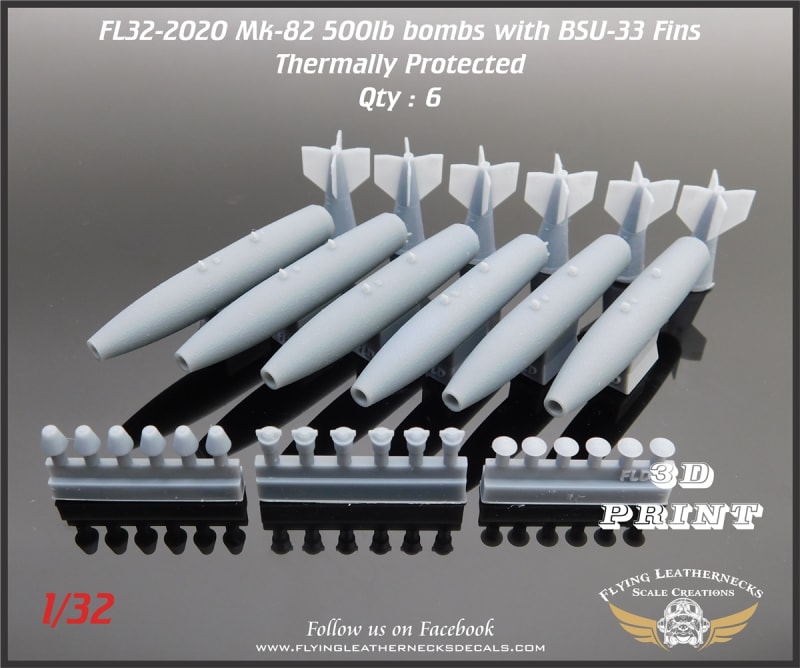 FL32-2020 Mk-82 / BLU-111/B 500lb Bomb with BSU-33/B Fin - Thermally Protected (6)