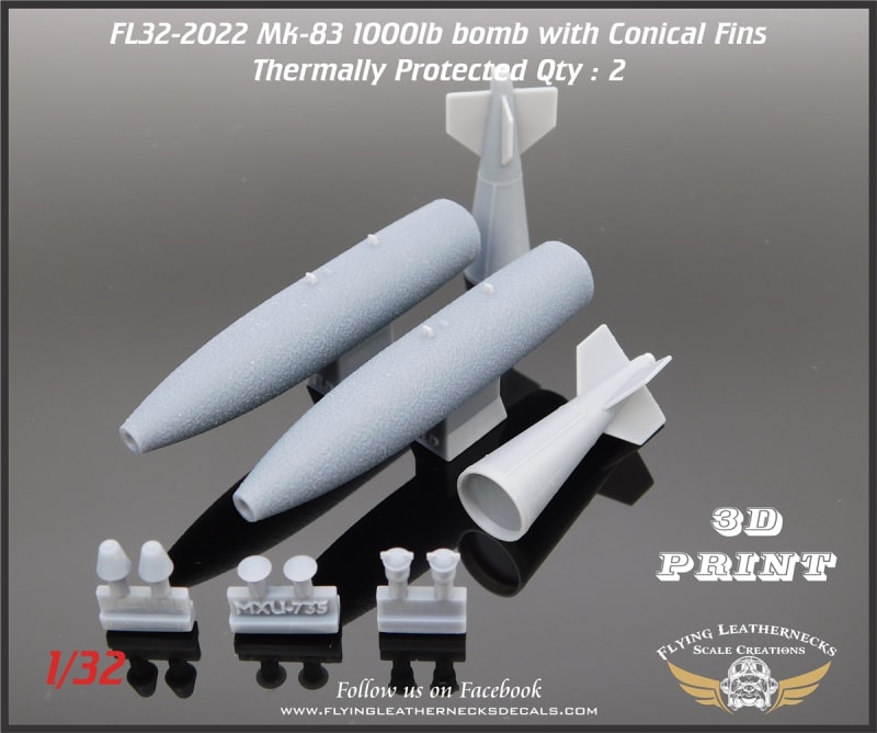 FL32-2022 Mk-83 / BLU-110A/B Thermally Protected 1000lb bomb with Conical Fins