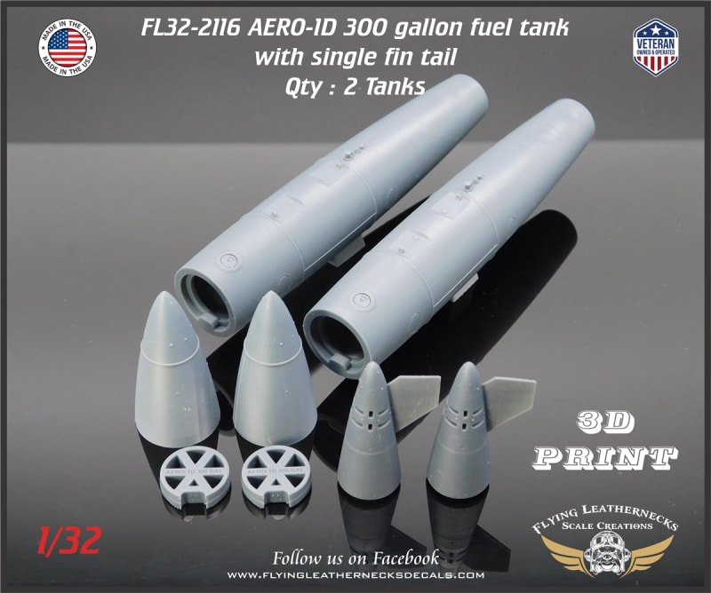 FL32-2116 AERO-1D 300gal Tanks with Single Fin Tail FL32-2116 AERO-1D 300gal Tanks with Single Fin Tail