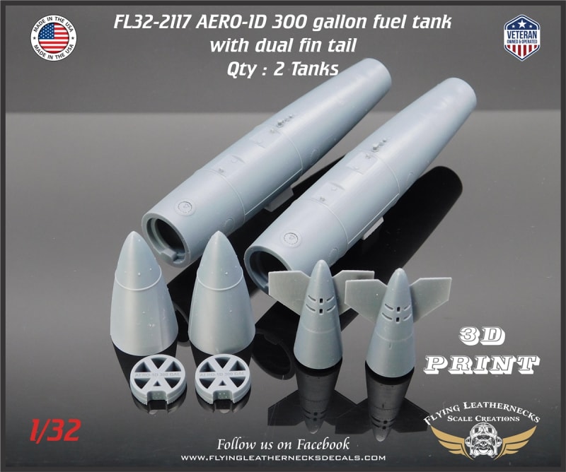 FL32-2117 AERO-1D 300gal Tanks with Two Fin Tail