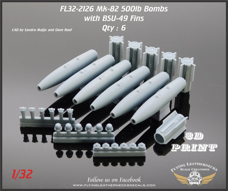 FL32-2126 Mk-82 500lb Bombs with BSU-49 Fins FL32-2126 Mk-82 500lb Bombs with BSU-49 Fins