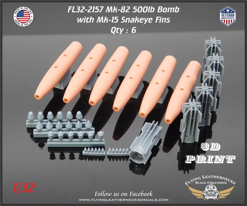 FL32-2157 Mk-82 500lb Bomb with Mk-15 Snakeye Fin