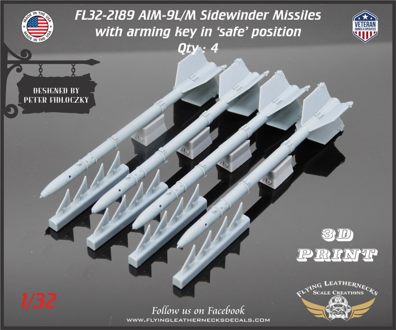 FL32-2189 AIM-9L/M Sidewinder Missiles in 'safe' position FL32-2189 AIM-9L/M Sidewinder Missiles in 'safe' position