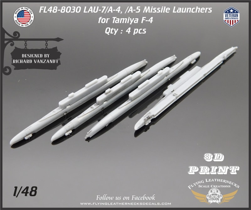FL48-8030 LAU-7/A-4, /A-5 Missile Launchers for Tamiya F-4