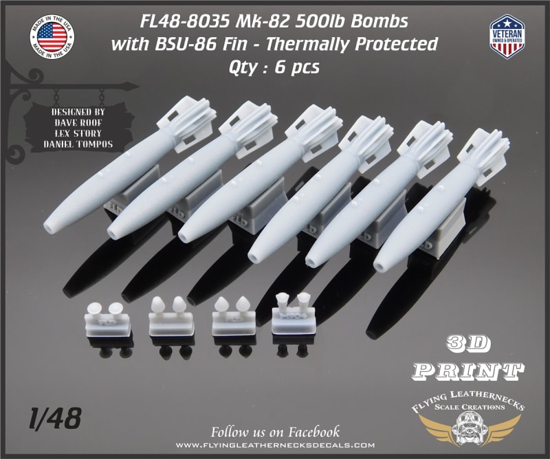FL48-8035 Thermally Protected Mk-82 500lb bombs with BSU-86 fins