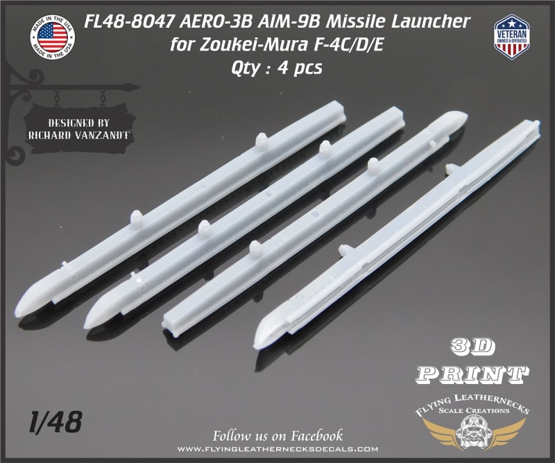 FL48-8047 AERO-3B AIM-9B missile launcher for Zoukei-Mura F-4C/D/E