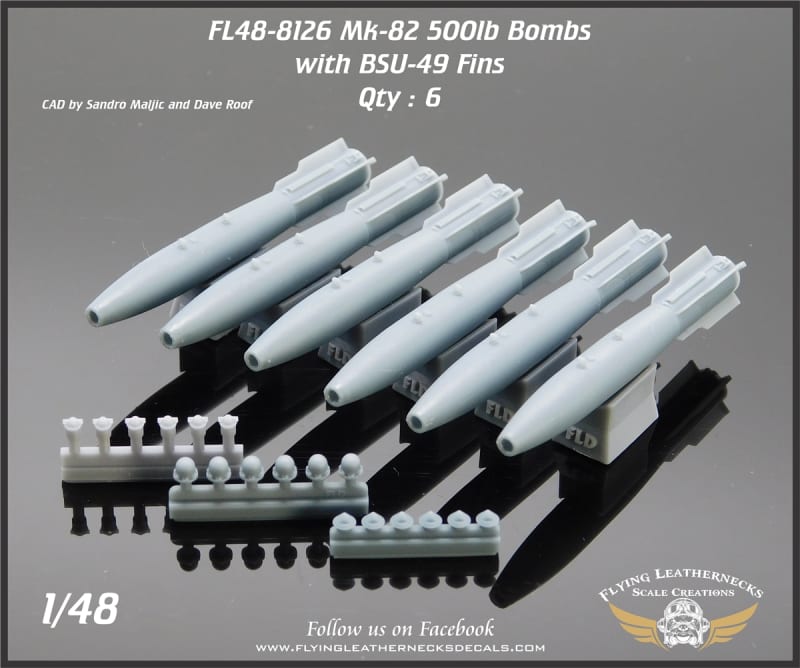 FL48-8126 Mk-82 500lb Bombs with BSU-49 Fins FL48-8126 Mk-82 500lb Bombs with BSU-49 Fins