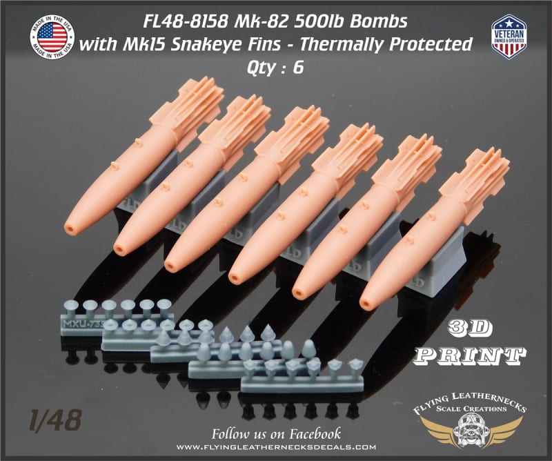 FL48-8158 Mk-82 500lb Bombs with Mk-15 Snakeye Fins - Thermally Protected