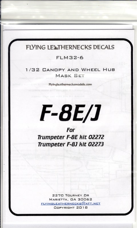 FLM32-06 F-8E/J Canopy/Wheel Mask for Trumpeter