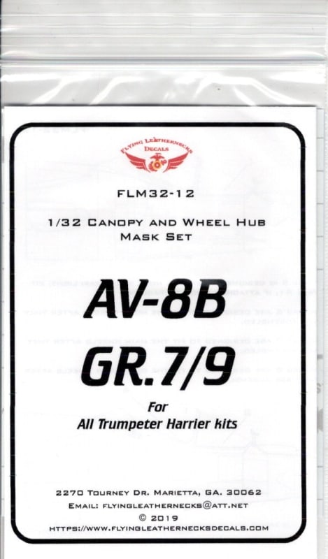 FLM32-12 AV-8B Canopy/Wheel Mask for Trumpeter