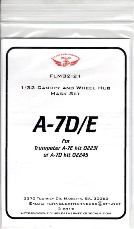 FLM32-21 A-7D/E Canopy/Wheel Mask for Trumpeter