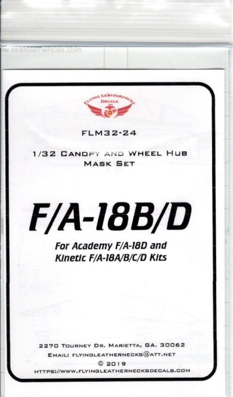 FLM32-24 F/A-18B/D Canopy/Wheel Mask for Academy / Kinetic