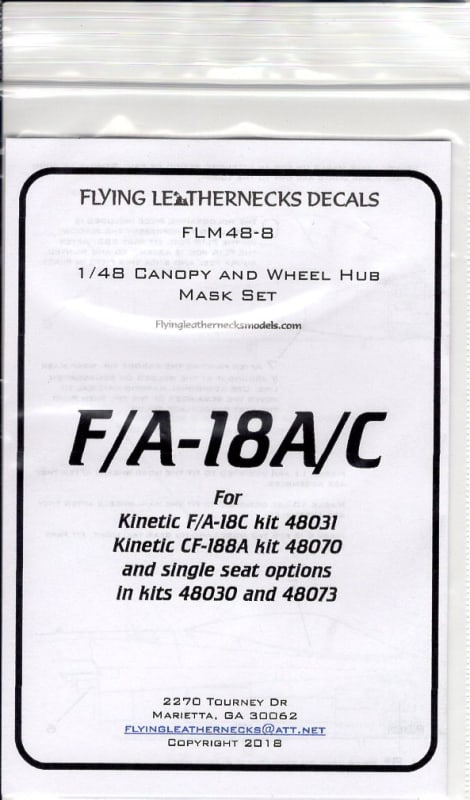 FLM48-08 F/A-18A/C Canopy/Wheel Mask Kinetic