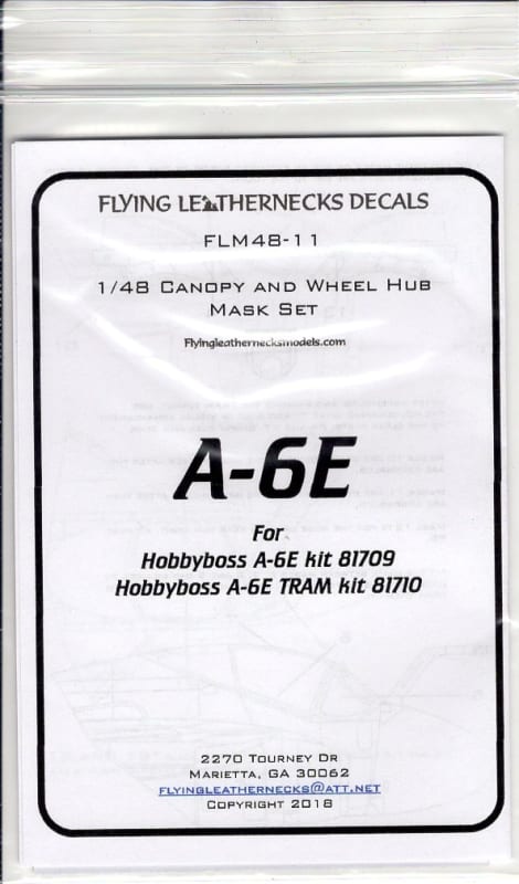 FLM48-11 A-6E Canopy/Wheel Mask Hobbyboss