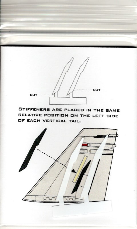 FLS32002 F/A-18A/A+/B Tail stiffeners in .010 styrene