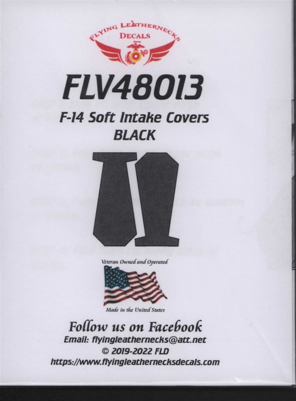 FLV48013 F-14 Soft Intake Covers, Vinyl, Black
