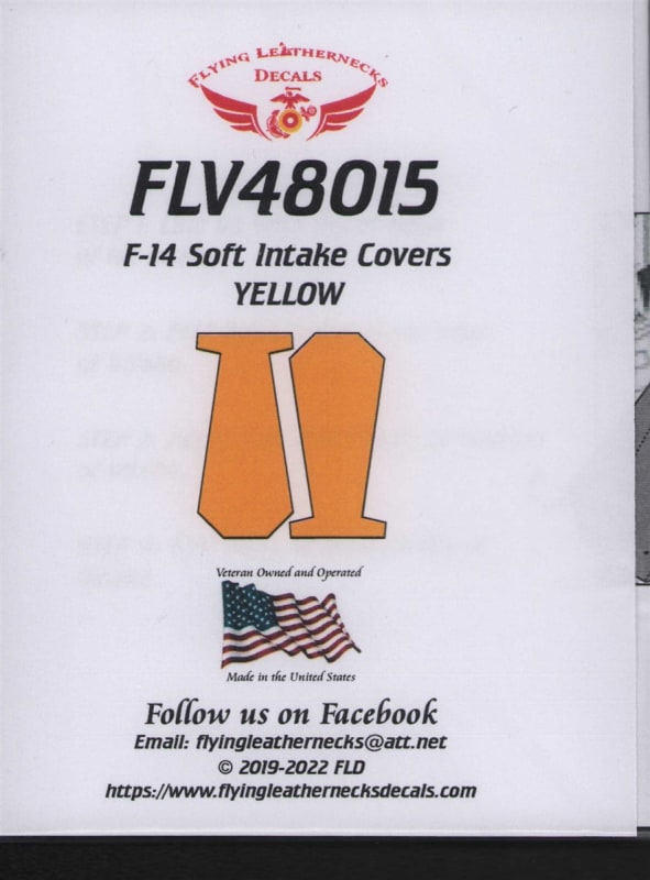 FLV48015 F-14 Soft Intake Covers, Vinyl, Yellow