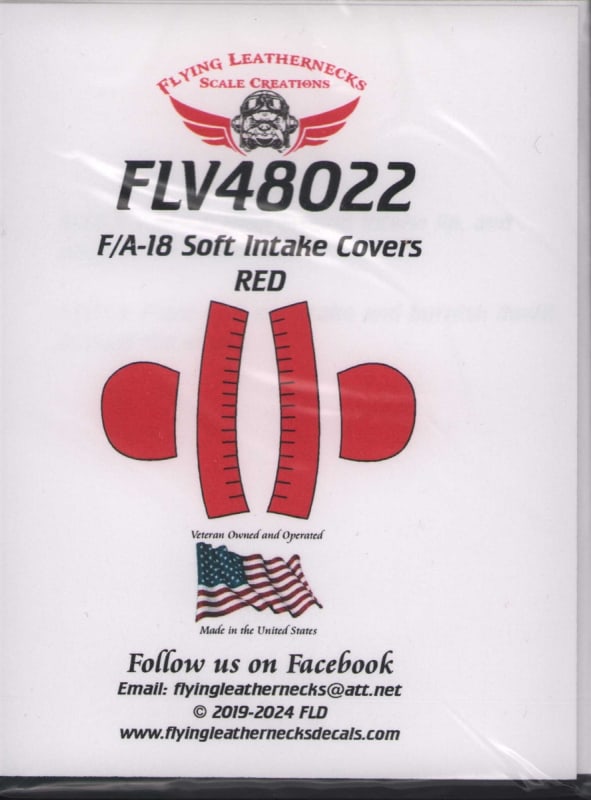 FLV48022 F/A-18 Soft Intake Covers, Vinyl, Red