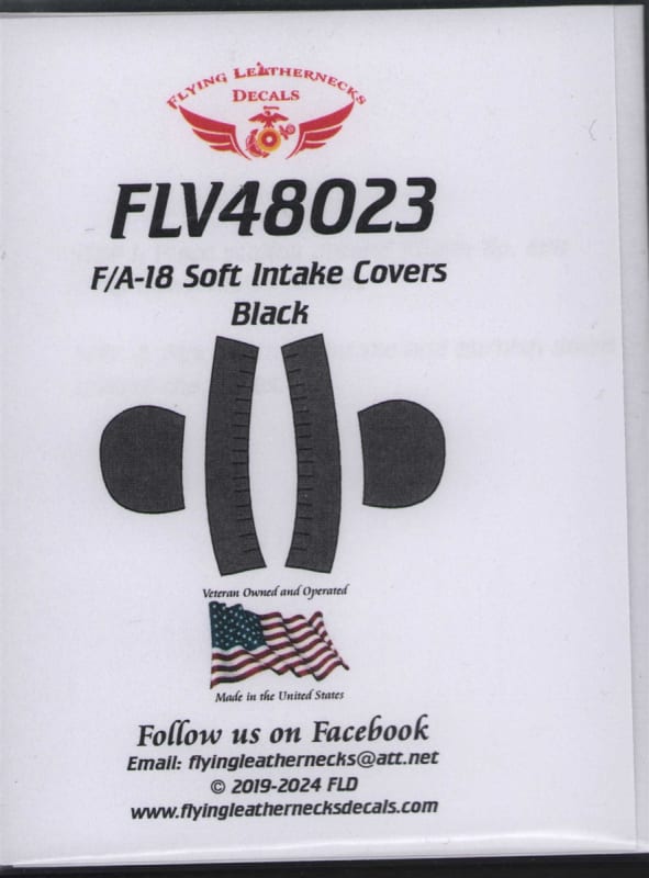 FLV48023 F/A-18 Soft Intake Covers, Vinyl, Black
