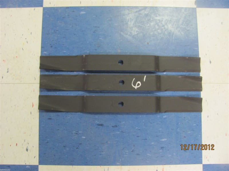 photo of Set of 3  6' Finishing/Grooming Mower Blades MASCHIO T14004020 CARONI 71001000 DEL MORINO SRM312D CURTIS SITREX 100.066 OEM 6' FINISHING MOWERS