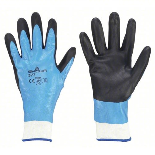 Showa Atlas Foam Grip Blue Nitrile Safety Gloves