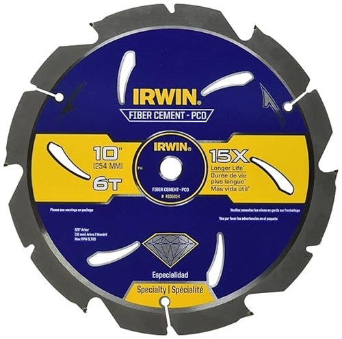 Irwin Fiber Cement Saw Blade 10-inch 6T