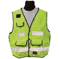 SECO Survey Safety Utility Vest Snap Front - Flo Yellow